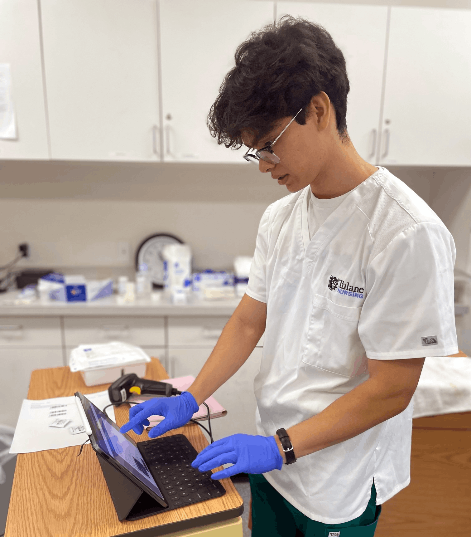 Student working in lab